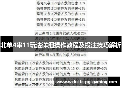 北单4串11玩法详细操作教程及投注技巧解析