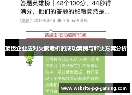顶级企业应对欠薪危机的成功案例与解决方案分析